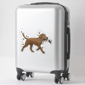 Chocolate Labrador Retriever Jacht Auto Sticker (Koffer)