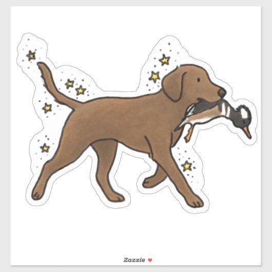 Chocolate Labrador Retriever Jacht Auto Sticker (Vel)