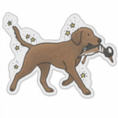 Chocolate Labrador Retriever Jacht Auto Sticker (Voorkant)