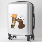 Chocolate Labrador Retriever Jacht Auto Sticker (Koffer)