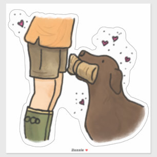 Chocolate Labrador Retriever Jacht Auto Sticker