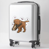 Chocolate Labrador Retriever Jacht Auto Sticker (Koffer)