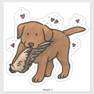 Chocolate Labrador Retriever Jacht Auto Sticker