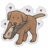 Chocolate Labrador Retriever Jacht Auto Sticker (Voorkant)