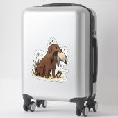 Chocolate Labrador Retriever Jacht Auto Sticker (Koffer)
