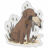 Chocolate Labrador Retriever Jacht Auto Sticker (Voorkant)