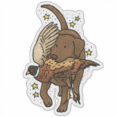Chocolate Labrador Retriever Jacht Auto Sticker (Voorkant)