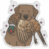 Chocolate Labrador Retriever Jacht Auto Sticker (Voorkant)