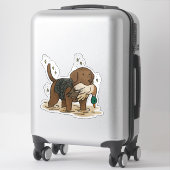 Chocolate Labrador Retriever Jacht Auto Sticker (Koffer)