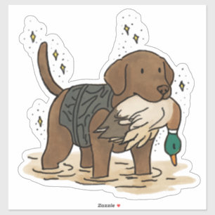 Chocolate Labrador Retriever Jacht Auto Sticker
