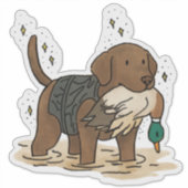 Chocolate Labrador Retriever Jacht Auto Sticker (Voorkant)