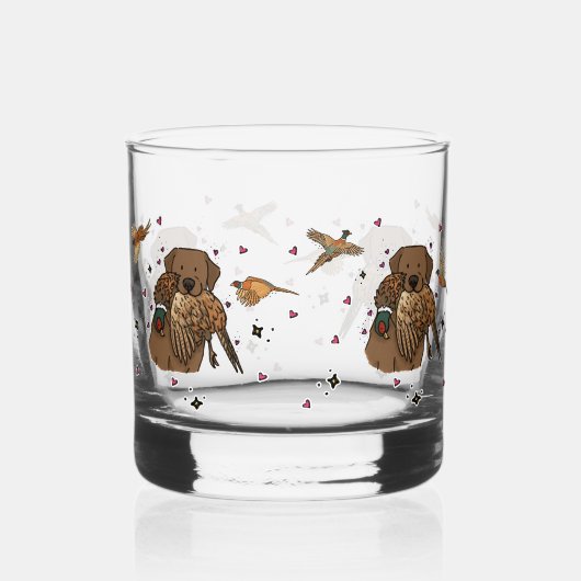Chocolate Labrador Retriever Jagen Whisky Glas (Voorkant)
