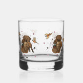 Chocolate Labrador Retriever Jagen Whisky Glas (Links)