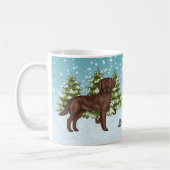 Chocolate Labrador Retriever Kerst Aangepaste Naam Koffiemok (Links)