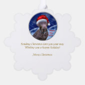 Chocolate Labrador Retriever kerstcadeaus Ornament Kaart (Achterkant)