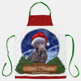 Chocolate Labrador Retriever kerstcadeaus Schort