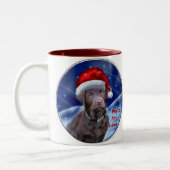 Chocolate Labrador Retriever kerstcadeaus Tweekleurige Koffiemok (Links)