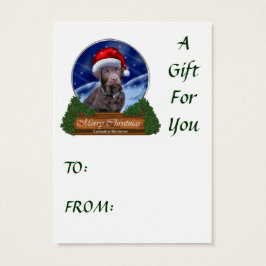 Chocolate Labrador Retriever kerstcadeaus Visitekaartje