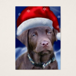 Chocolate Labrador Retriever kerstcadeaus Visitekaartjes