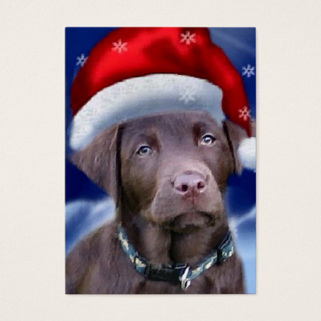 Chocolate Labrador Retriever kerstcadeaus Visitekaartjes (Voorkant)