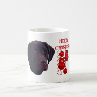 Chocolate Labrador Retriever kerstkoffie-mok Koffiemok