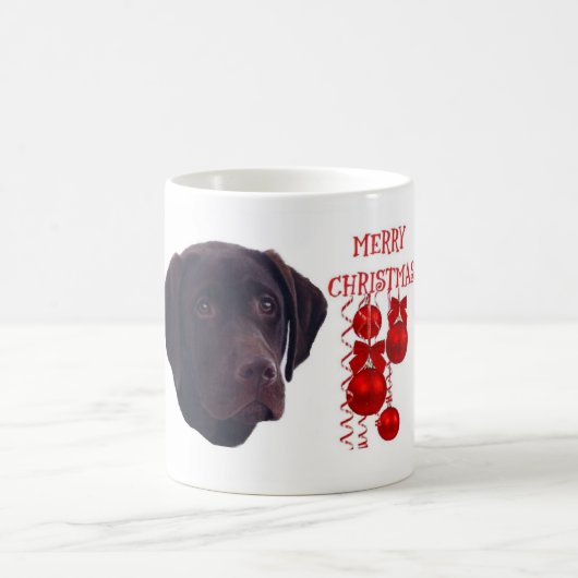 Chocolate Labrador Retriever kerstkoffie-mok Koffiemok (Center)