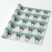 Chocolate Labrador Retriever Kerstmis Aangepaste T Cadeaupapier (Uitgerold)