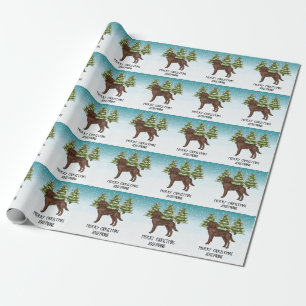 Chocolate Labrador Retriever Kerstmis Aangepaste T Cadeaupapier
