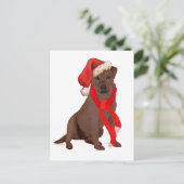 Chocolate Labrador Retriever Kerstmis Feestdagenkaart (Staand voorkant)
