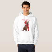 Chocolate Labrador Retriever Kerstmis Hoodie (Voorkant volledig)