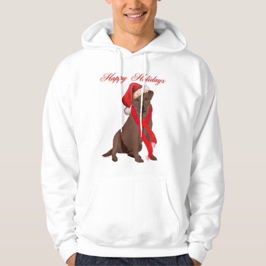 Chocolate Labrador Retriever Kerstmis Hoodie (Voorkant)