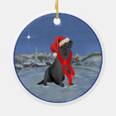 Chocolate Labrador Retriever Kerstmis Keramisch Ornament (Achterkant)
