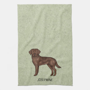 Chocolate Labrador Retriever Lab Custom Name Green Theedoek
