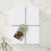 Chocolate Labrador Retriever Lab Gefeliciteerd Cadeaulabel (Met Touw)