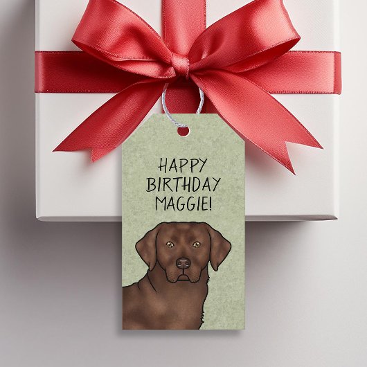 Chocolate Labrador Retriever Lab Gefeliciteerd Cadeaulabel