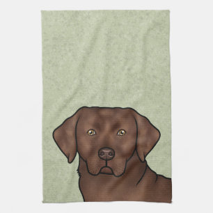 Chocolate Labrador Retriever Lab Head Green Theedoek