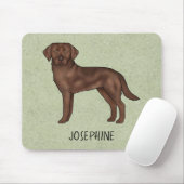 Chocolate Labrador Retriever Lab Hond Eigen Naam Muismat (Met muis)