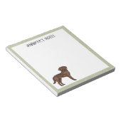 Chocolate Labrador Retriever Lab Hond Eigen Naam Notitieblok (Schuin)