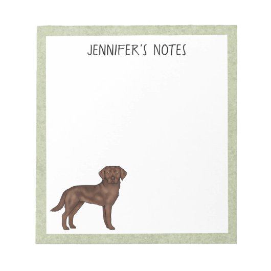 Chocolate Labrador Retriever Lab Hond Eigen Naam Notitieblok (Voorkant)