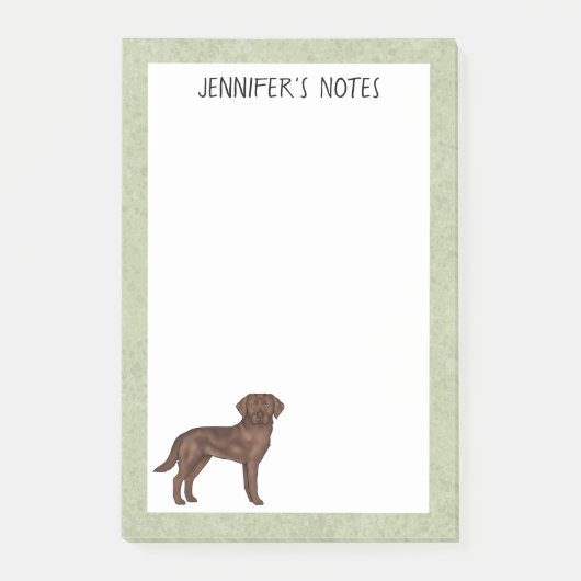 Chocolate Labrador Retriever Lab Hond Eigen Naam Post-it® Notes (Voorkant)