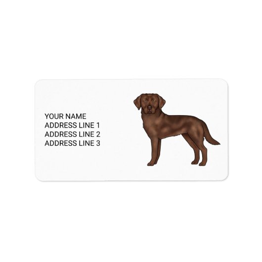 Chocolate Labrador Retriever Lab Kunst Aangepaste  Etiket (Voorkant)