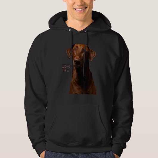Chocolate Labrador Retriever Lab Tee Dog Mom Dad Hoodie (Voorkant)