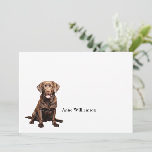 Chocolate Labrador Retriever Note Card Bedankkaart (Staand voorkant)