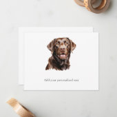 Chocolate Labrador Retriever Note Card Notitiekaartje (Voorkant / Achterkant in situ)