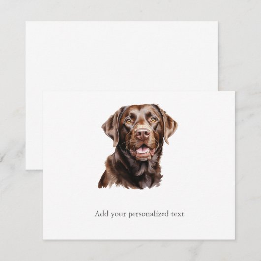 Chocolate Labrador Retriever Note Card Notitiekaartje (Voorkant / Achterkant)