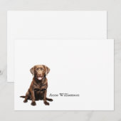 Chocolate Labrador Retriever Note Kaart (Voorkant / Achterkant)