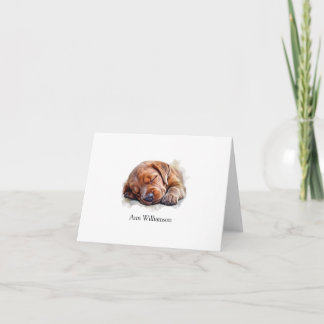 Chocolate Labrador Retriever Puppy Note Card Bedankkaart