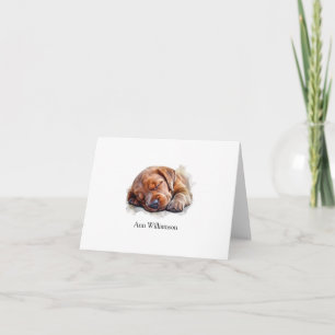 Chocolate Labrador Retriever Puppy Note Kaart