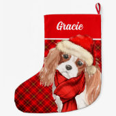 Chocolate Labrador Retriever Red Play Dog's Name Grote Kerstsok (Achterkant)