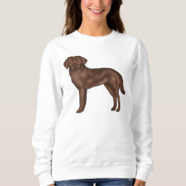 Chocolate Labrador Retriever Schattige Cartoon Hon Trui